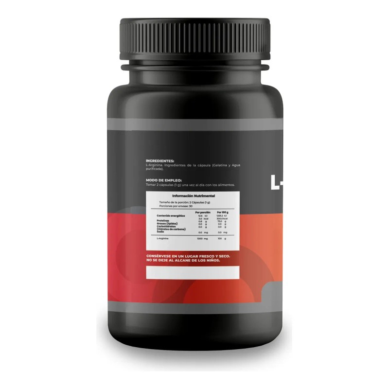 L Arginina - 60 Cápsulas De 500 Mg De L