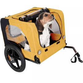 WANG Dog Bike Bicycle Trailer Carrier Stroller Foldable Pet Stroller 5Colors Chosen - Yellow