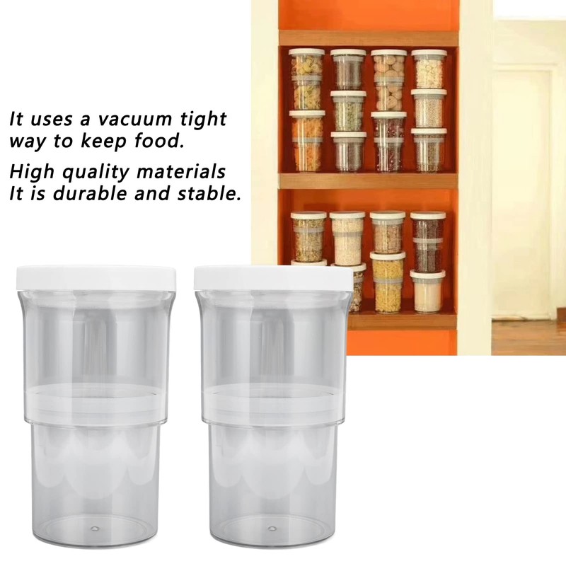 2Pcs Vacuum Container, Push Type Retractable Adjustable Food Storage Box