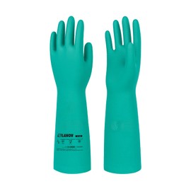 LANON - Guantes de nitrilo resistentes a los productos químicos, guantes de trabajo de seguridad reutilizables y resistentes, protección de ácidos, ál