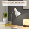 LALISU LALISU Tischlampe Basic LED Leselampe im Klassichen Holz-Design, Schreibtischlampe