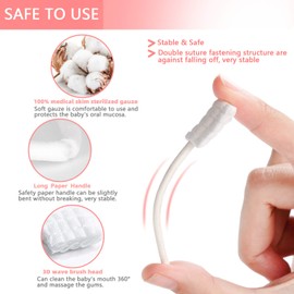 EASICUTI 62PCS Baby Tongue Cleaner, Baby Oral Cleaner Newborn Baby Toothbrush,Disposable Infant Toothbrush Clean Mouth,Gauze Gum Clean Stick Dental Care for 0-36 Month +1 Finger Toothbrush with Case