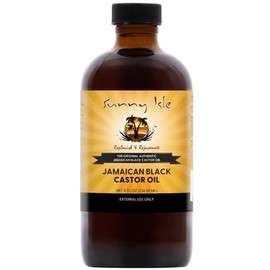 Sunny Isle Aceite de ricino negro jamaicano, 8 onzas líquidas, tratamiento 100% natural para cabello, cuero cabelludo y piel, aceite de ricino negro j