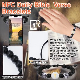 RSKDJSXL Bible Verse Bracelets for Men and Women, Inspirational Bracelet Christian Bead Bracelets Jesus Bracelet Gifts for Mom, Daughter, Wife, Sister, Friend Birthday Mother's Day-White