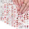 KZBTRBT 8 Sheets Valentine's Day Nail Art Stickers Decals,3D Self-Adhesive