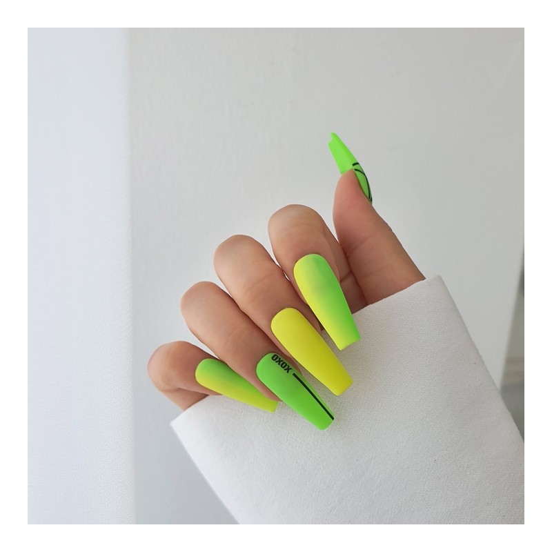 Neon Point Handmade Nail Tips - Long Oval / 네온
