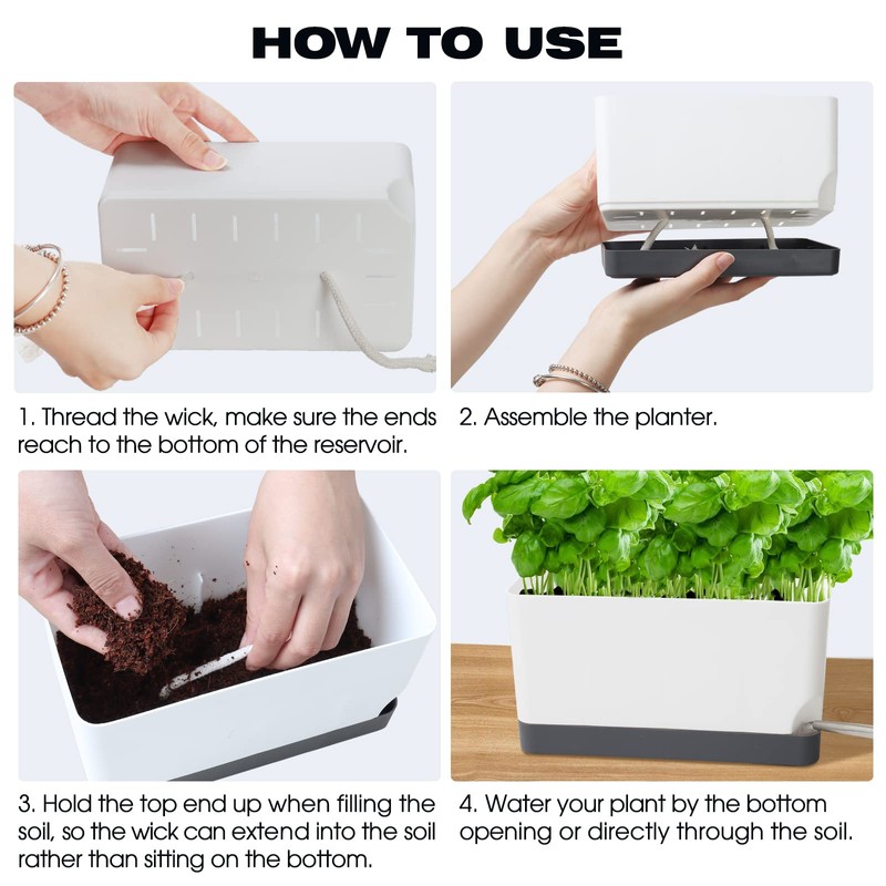 Vugosson Self Watering Planters Pots for Indoor Plants, 7 Pack