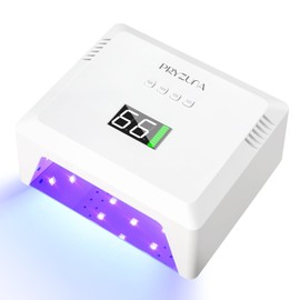 Cordless UV LED Nail Lamp - UV Light for Gel Nails with Metal Base, 72W Fast Curing Professional Nail Lamps for Gel Polish with 4 Timers & Auto Sensor, Rechargeable Nail Dryer for Salon & Home (White)