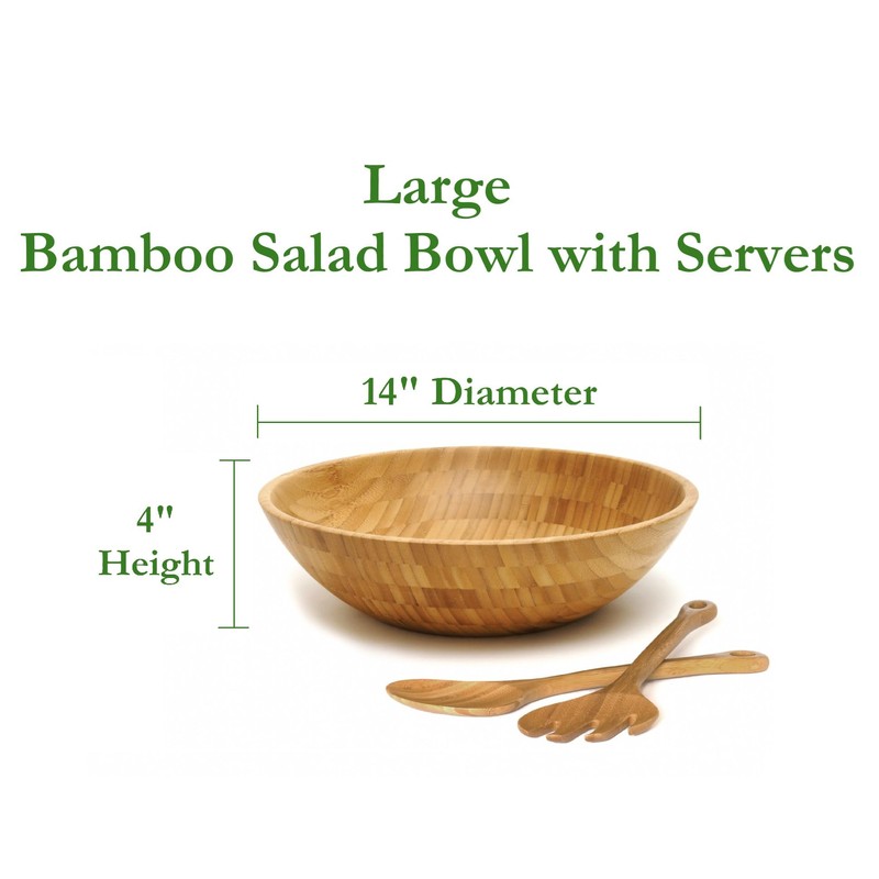Lipper International Bamboo Salad Bowl with Salad Servers