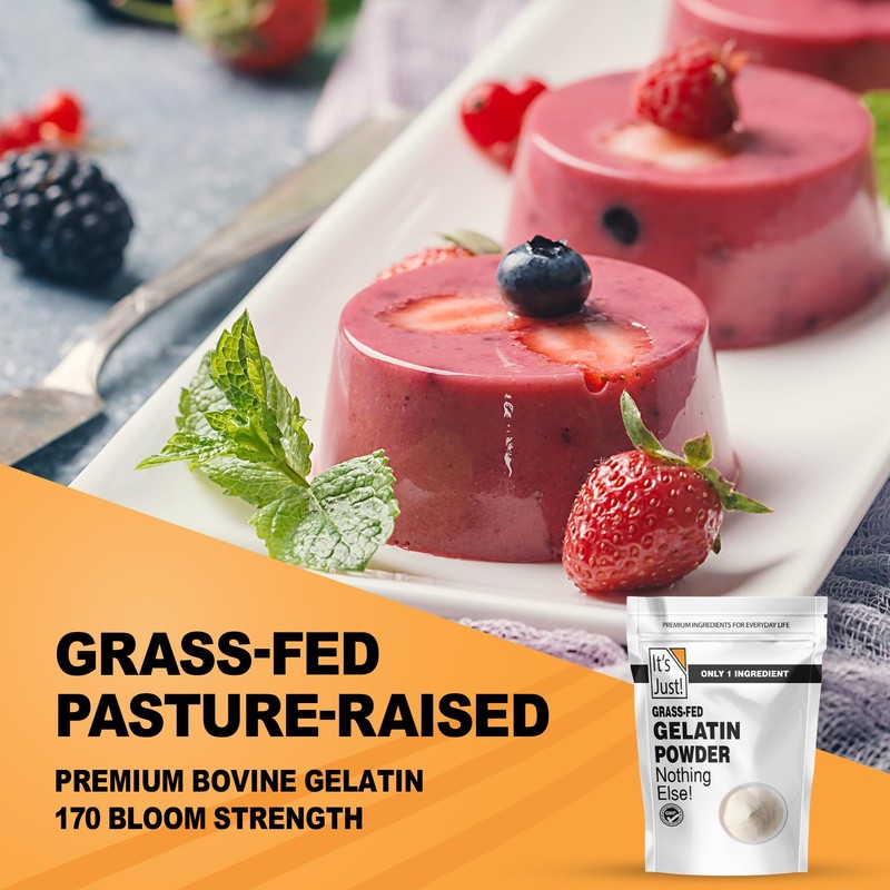 It's Just - 100% Gelatin Powder (2lb) Unflavored, Heavy Metal