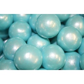 Bayside Candy 1" Large Gumballs - Colored Gumball Collection - Gumball Machine - Shimmer Powder Blue/Pearl Blue Gumballs 1" Large (1LB)