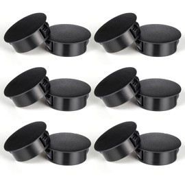 25mm/1" Black Hole Plugs,12PCS Plastic Flush Type Panel Plugs Fastener Cover Cabinet Hole Plug Round Drill Screw Holes Covers Plastic Plug for Kitchen Cabinet Furniture Insert End Caps Holes