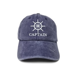 ZKFE Captain Hat for Men Women, Gifts for Boat Owners, Navy Blue Embroidered Boating Baseball Cap, Marine Sailor Adjustable Hat