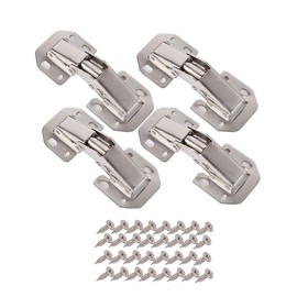 Bohaner Cabinet Hinge, Pack of 4 Hinges Screw-On Hinges 104 x 43 mm Hidden Kitchen Door Hinges 90 Degree with Screws, Soft Close Hinges for Kitchen Cabinet Doors (104 x 44 mm, 4 Pieces)