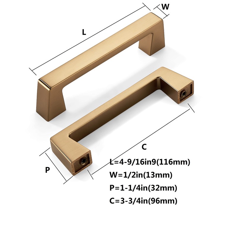 khtumeware 10 Pack 3.75 Inch(96mm) Kitchen Cabinet Handles,Champagne Bronze Cabinet