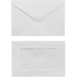 LUXPaper #56 Mini Window Envelopes | Commercial Flap | 3" x 4 1/2" | White | 28lb. Text | 250 Qty
