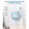 Power Strip with USB,Surge Protector Flat Plug Extension Cord 5ft,