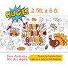 Thanksgiving Coloring Banner, Coloring Paper Tablecloth, Thanksgiving Activity - 30