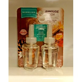 Homeline Scented Oil Glass Freshener-2 FIRESIDE JOY~Cedar Amber Vanilla~OOP~VH