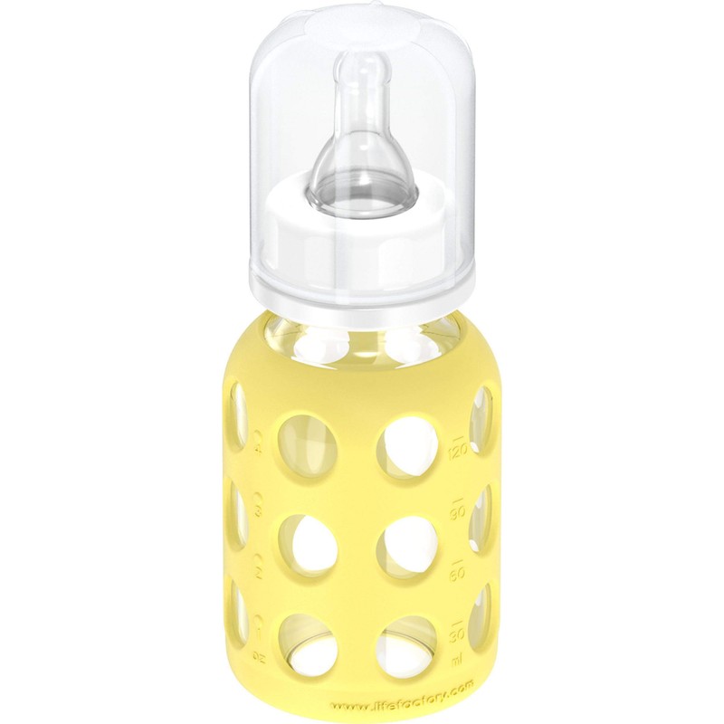 Lifefactory Biberón de vidrio con pezón de etapa 1 y