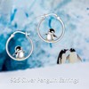 Penguin Earrings for Women Sterling Silver Penguin Hoop Earrings Jewelry