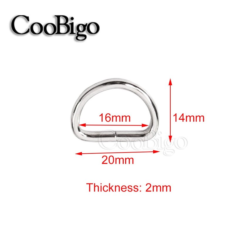 CooBigo 100 Pack 5/8" Dee Rings D-Ring Metal Buckle Strap