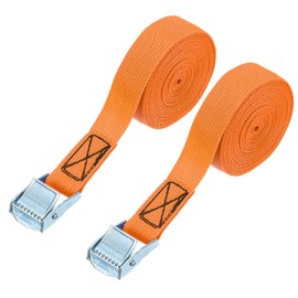 PATIKIL 1" x 12ft Lashing Strap with Buckles, 2 Pcs Cam Buckle Tie Down Straps Adjustable Heavy Duty Secure Cinch Straps Up to 551 lbs for Cargo Kayak Bicycles, Orange