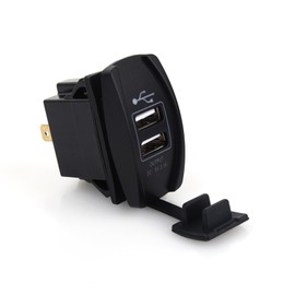 DC 12V-24V USB Car Charger, LED Dual USB Car Charger Blue Carling ARB Rocker Switch 5V 3.1a Car Interior Equipment