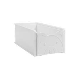 GUEDKIKL Large Capacity Storage Drawer, White Plastic Storage Case Cute Pig Pattern Home Makeup Container Portable Desktop Storage Organizer