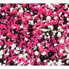 Pink Black White Edible Confetti Sprinkles Cake Cookie Cupcake IceCream