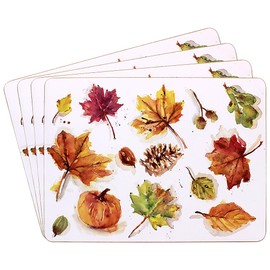 Set of 4 Place Mats - Autumn Leaves Design