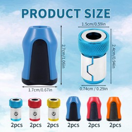 Tinoaly 6pcs Screwdriver Head Magnetic Ring with 6pcs Magnetizer, Magnetic Screw Holder Set Detachable Magnetic Screwdriver Ring for 1/4 Inch Hex Screwdriver & Power Bits