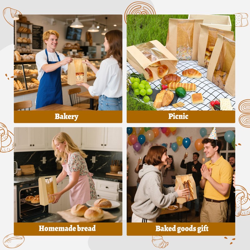 NPLUX 50 Pack Sourdough Bread Bags for Homemade Bread with