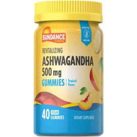 Sundance Ashwagandha Gummies 500mg | 40 Count | Vegan, Non-GMO, Gluten Free| by Sundance