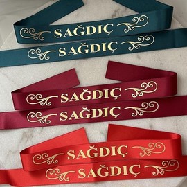 ErYa Set of 2 Best Man Sağdıç Sleeves Band - Elegant Accessory in Red, Dark Green or Bordeaux for Special Day, Satin Polyester