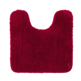MIULEE Absorbent WC Toilet Rug Non Slip U Shape Bath Mat with High Hydroscopicity Rugs Super Soft Cozy and Shaggy Microfiber Rug Carpet for Bathroom Red 45 x 45 cm