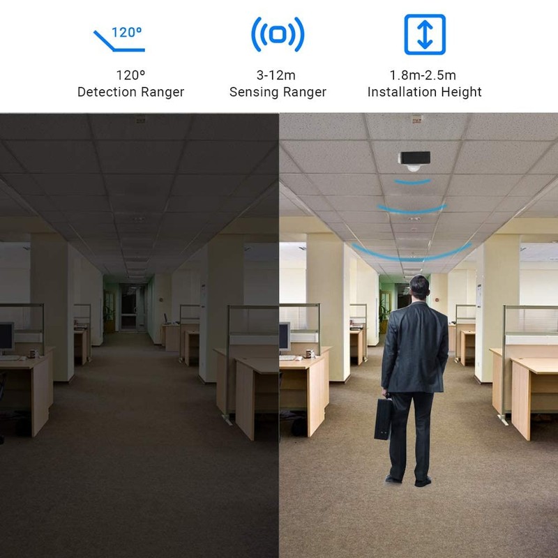 1 Pack Motion Sensor Detector Switch, AC 110-240V IP54 Outdoor