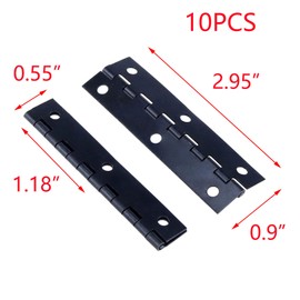 T Tulead Door Hinges Black Butt Hinges Narrow Iron Hinges Cabinet Hinges Toolbox Hinge Wardrobe Hinges 2.95"x0.9"Cupboard Hinge Pack of 10 with Mounting Screws