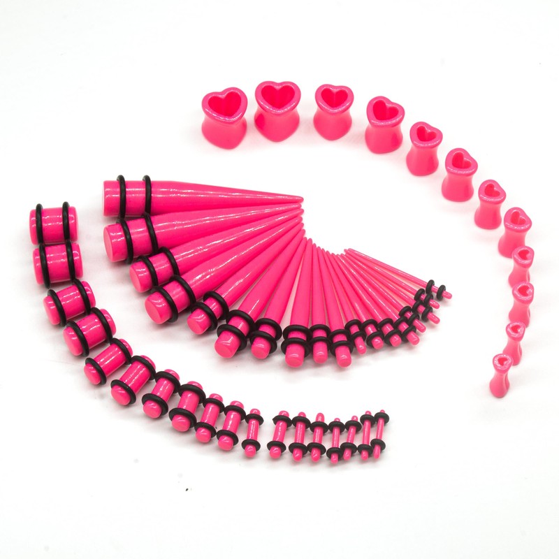Marsrut Marsrut 48 PCS Acrylic Gauge Kit Tapers Heart Tunnels