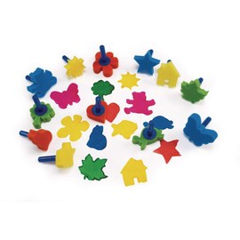 Colorations® Paint Sponge Stampers, Set of 12 Different & Fun Shapes, Easy to Grip & Use, Designed for Paint & Crafting, Use at School or Home, Paint Stampers for Kids, Stampers for Young Children