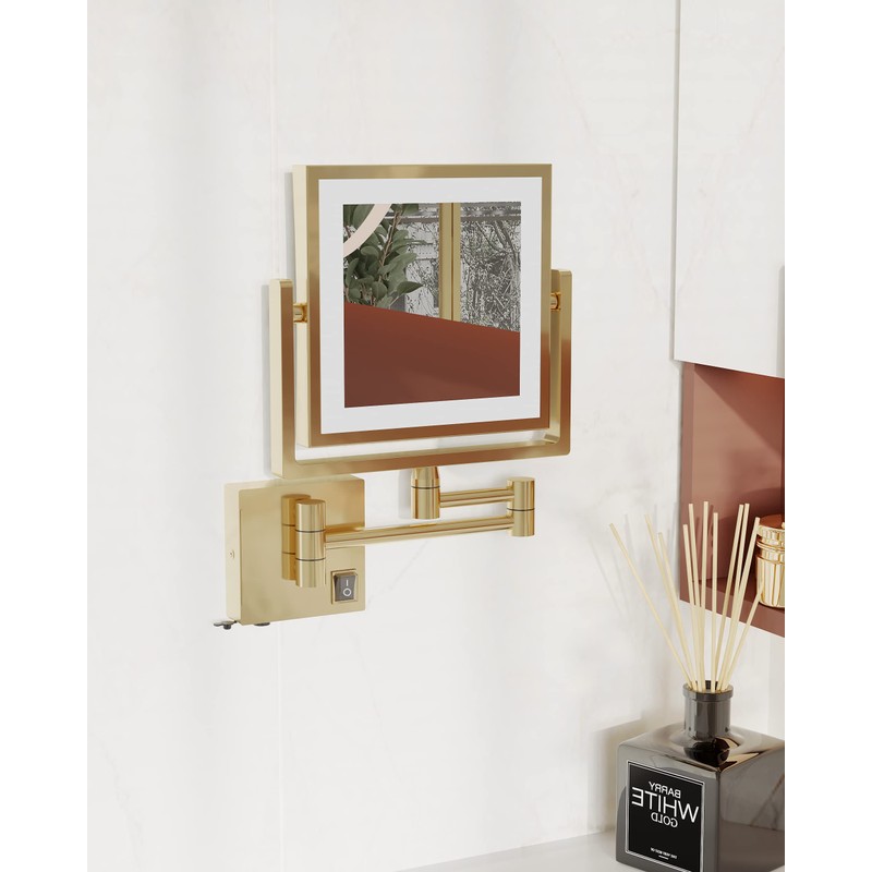 Ruacq Rechargeable Makeup Mirror Double Sided Vanity Mirror with Lights