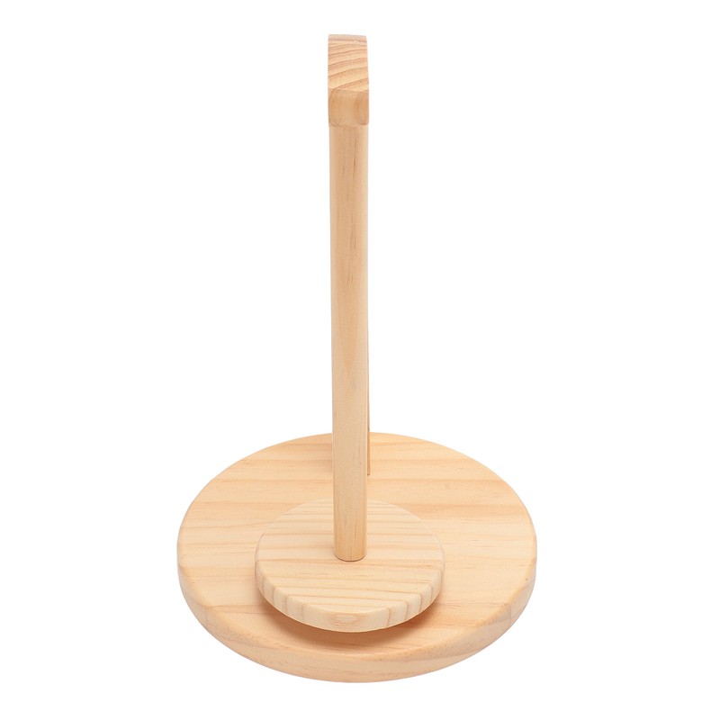 Yarn Holder Easy Installation Stable Structure Rotatable Wooden Yarn Ball