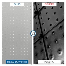 True & Tidy 3-pc Pegboard Panels Set, 24in x 16x, Made with Heavy Duty Steel Material (Boards Only, Gray, 3)