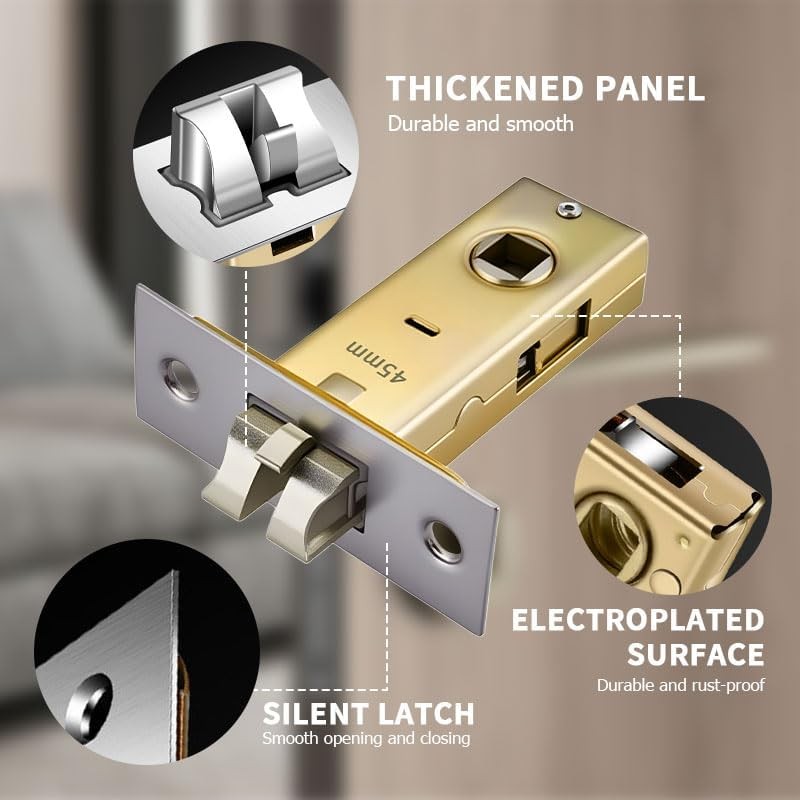 35mm Mute Tubular Mortice Latch with Stainless Steel Faceplate for