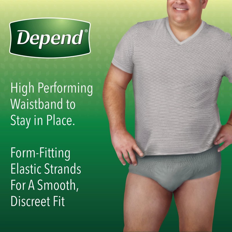 Depend Fresh Protection Disposable Underwear Male Waistband Style X-Large, 53746,