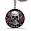 BHealthLife Memento Mori Pendant Necklace - Skull and Roses Design