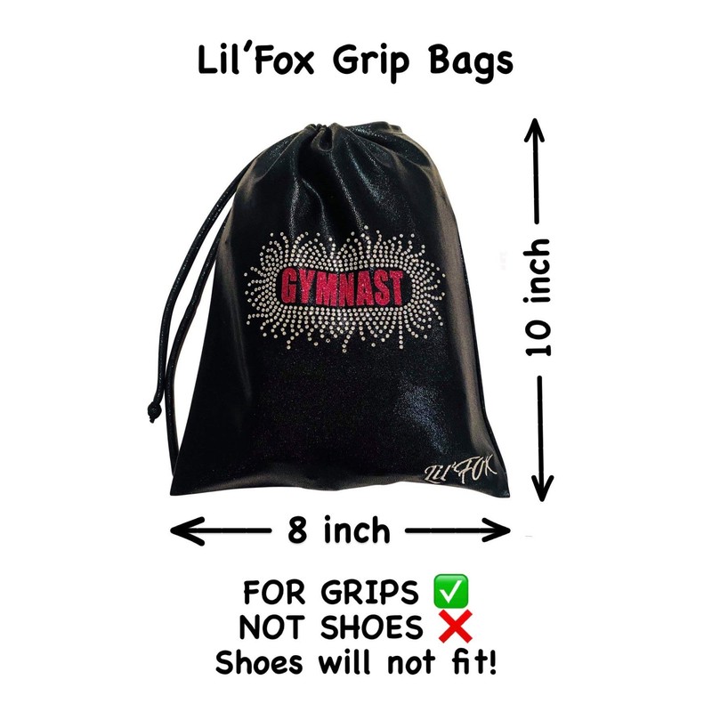 LIL'FOX 8" x 10" Drawstring Girls Grip Bag for Gymnastics