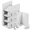 Heavy Duty 2-3/4 inches Rails Brackets Kit, White Alluminum Fence