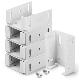 Heavy Duty 2-3/4 inches Rails Brackets Kit, White Alluminum Fence Bracket for Vinyl Fencing Panel to Post Connection, Metal Replacement for 2.75in Frail Plastic Brackets (White - Set 8)