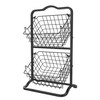 Oceanstar 2-Tier Storage Kitchen Wire Basket Stand, Black - 2FB1927